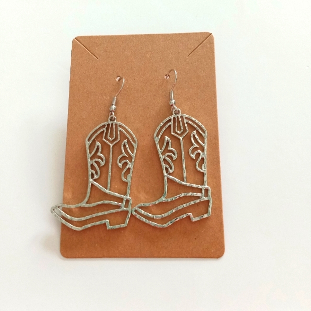 Silver Boot Earrings